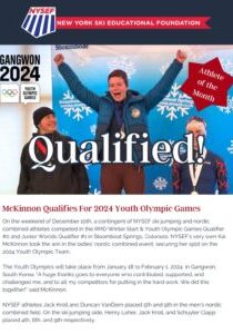 Kai's announcement about making junior olympics for nordic combined